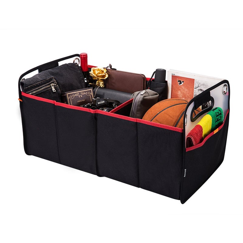 COVAX Car Trunk Organizer, Collapsible Auto Trunk Organizer Storage, Portable Grocery Cargo Container with Two Large Compartments for SUV, Vehicle, Truck, Home and Office - Image 5